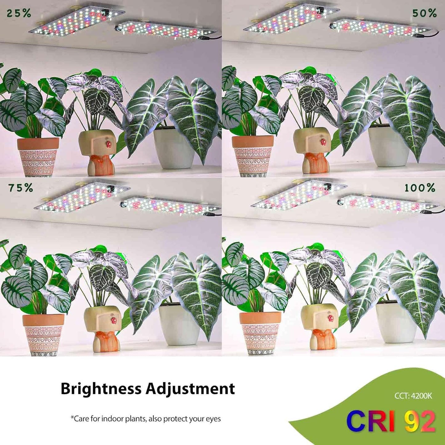 Plant Grow Light, Slim Space-Saving Grow Lights for Indoor Plants, 50W Dimmable Indoor Plant Lights with 6/12/16h Timer, Expandable Full Spectrum Grow Lamp Strip for Greenhouse, Germination