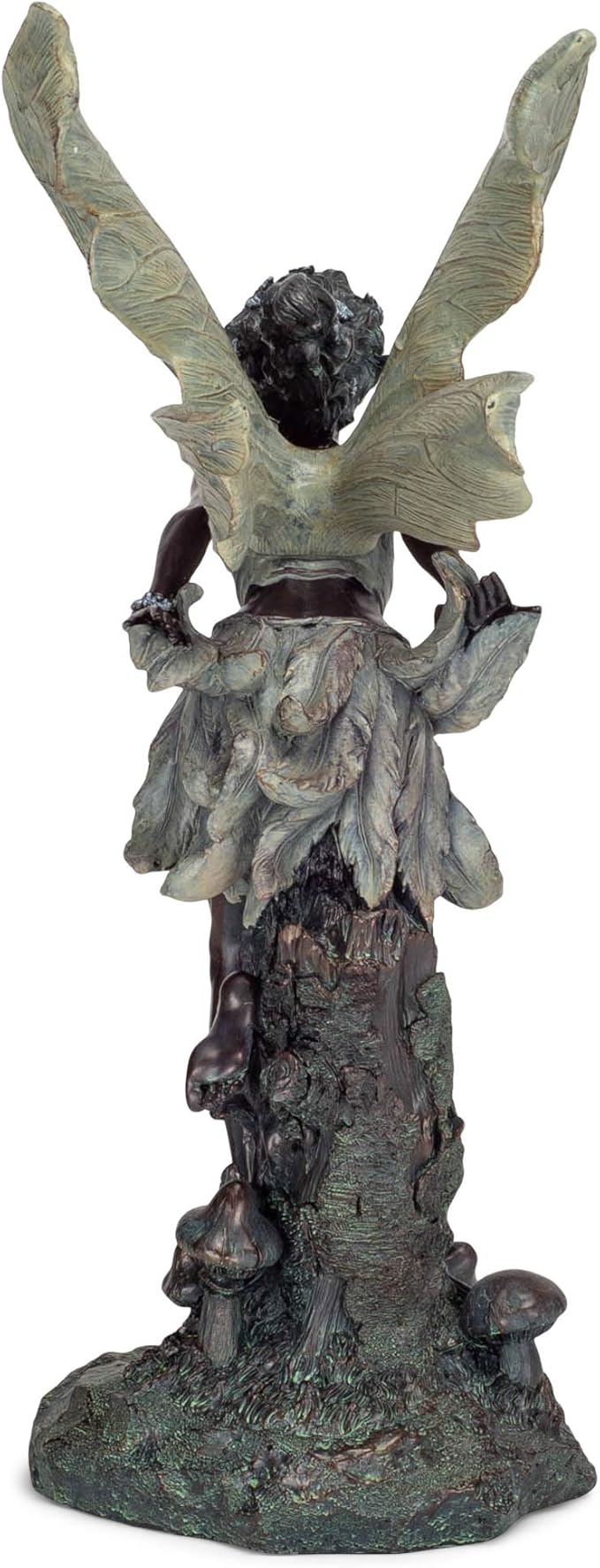 Lovely Kissing Fairy Bronze Tone 19.75 Inches Polyresin Outdoor Garden Statue
