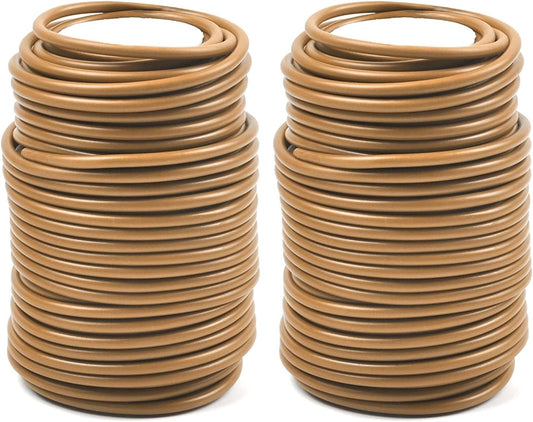 Decoroca Soft Plant Ties for Support - 65.6' Reusable Waterproof Plant Wire, Garden Twist, Office Organization and Decoration Binding（2pcs/Brown）