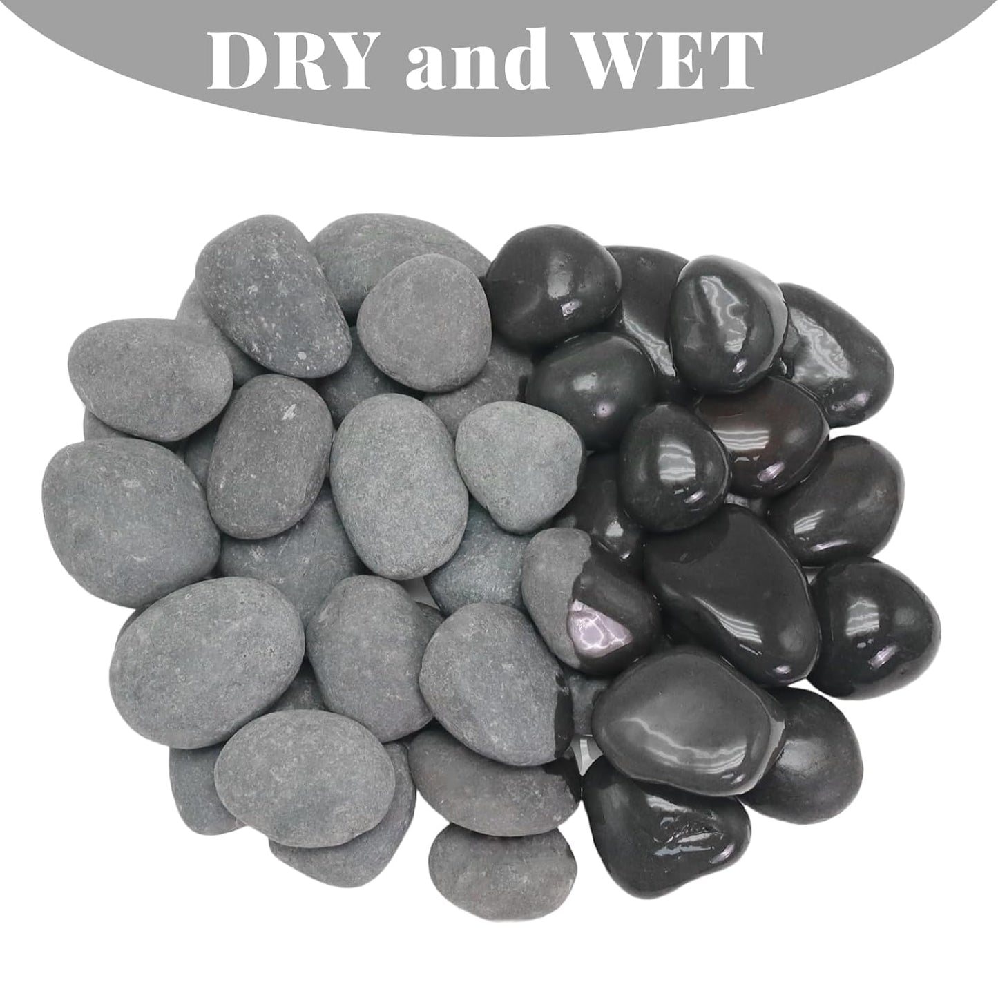 10LB Black Stones Pebbles River Rocks, Natural Beach Pebbles, 1-2" Garden Decorative Stones-1-2 Large Plant Rocks,Ideal for Aquarium, Home Decor