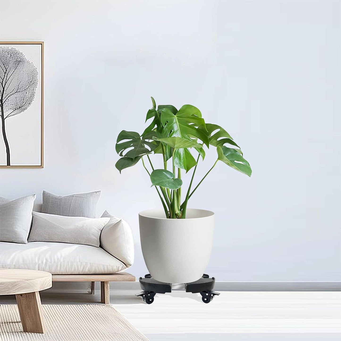 CASIMR Plant Stand with Wheels, 2 Pack Adjustable 15-20" Heavy Duty Plant Caddy with Casters, Indoor Outdoor Large Potted Planter Cart Dolly, Rolling Plant Stand for Flower Pot, 440lb Capacity