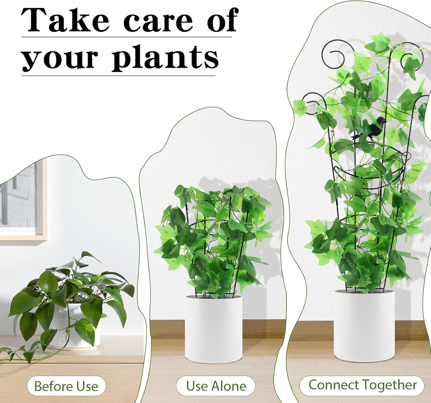 ZOUTOG Trellis for Climbing Plants Indoor 4 Pack 30 Inch,Rustproof Metal Garden Trellis for Potted Plants,Houseplant Support Indoor Outdoor for Ivy Pothos Monstera Hoya Flower Vines(Butterfly Shape)