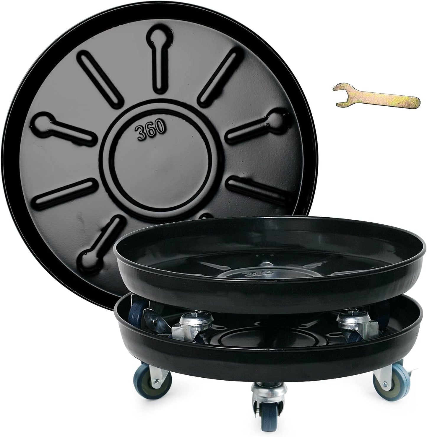 Choclaif Plant Caddy with Wheels,3 Pack Black Heavy Duty Plant Stand with Universal Wheels,Round Pot Trolley for Indoor Outdoor (14.48)