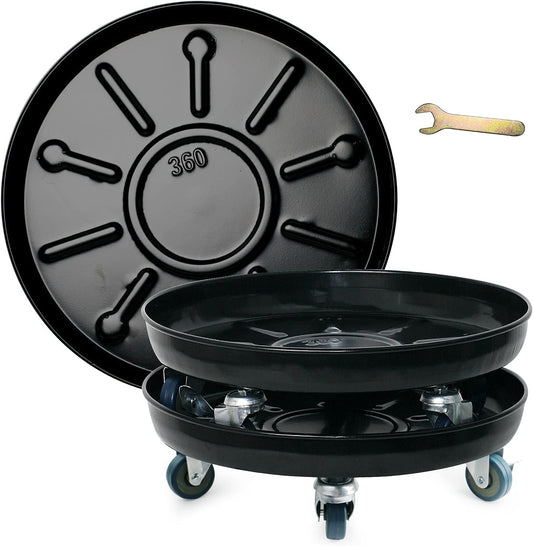 Choclaif Plant Caddy with Wheels,3 Pack Black Heavy Duty Plant Stand with Universal Wheels,Round Pot Trolley for Indoor Outdoor (14.48)