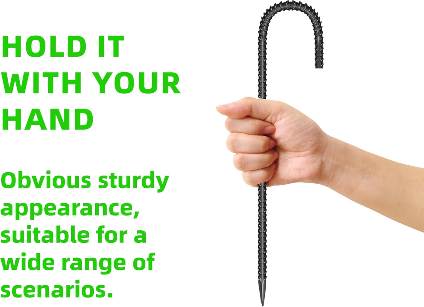 40 Pieces 12-Inch Garden Ground Stakes Galvanized Steel J Shape Hook Rebar Stake - Heavy Duty Anchors for Tents, Position Kits,Fences, and Trampolines