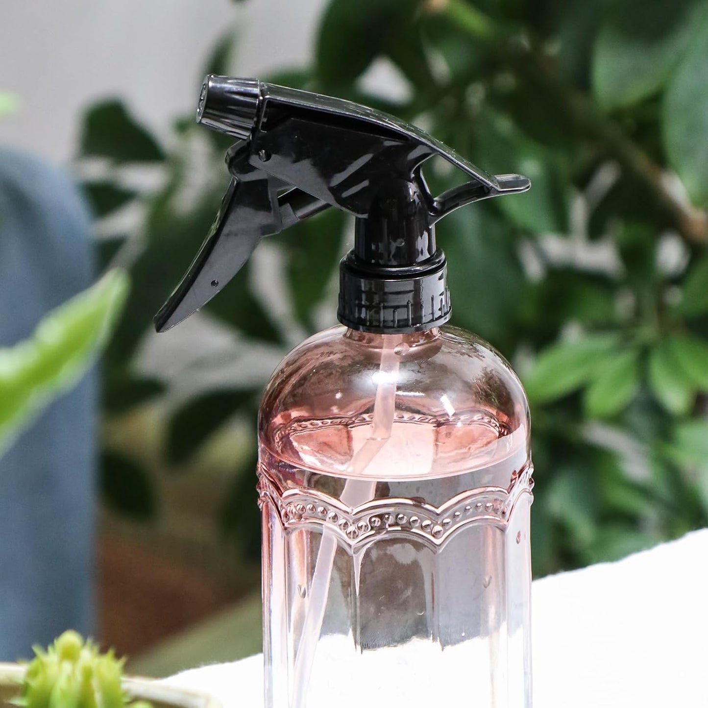 OFFIDIX Watering Can for Indoor Plants Long Spout Metal Stainless Steel 21 oz/600 ml Small Watering Can with 14 oz/400ml Glass Plant Mister Spray Bottle for Plants Bonsai