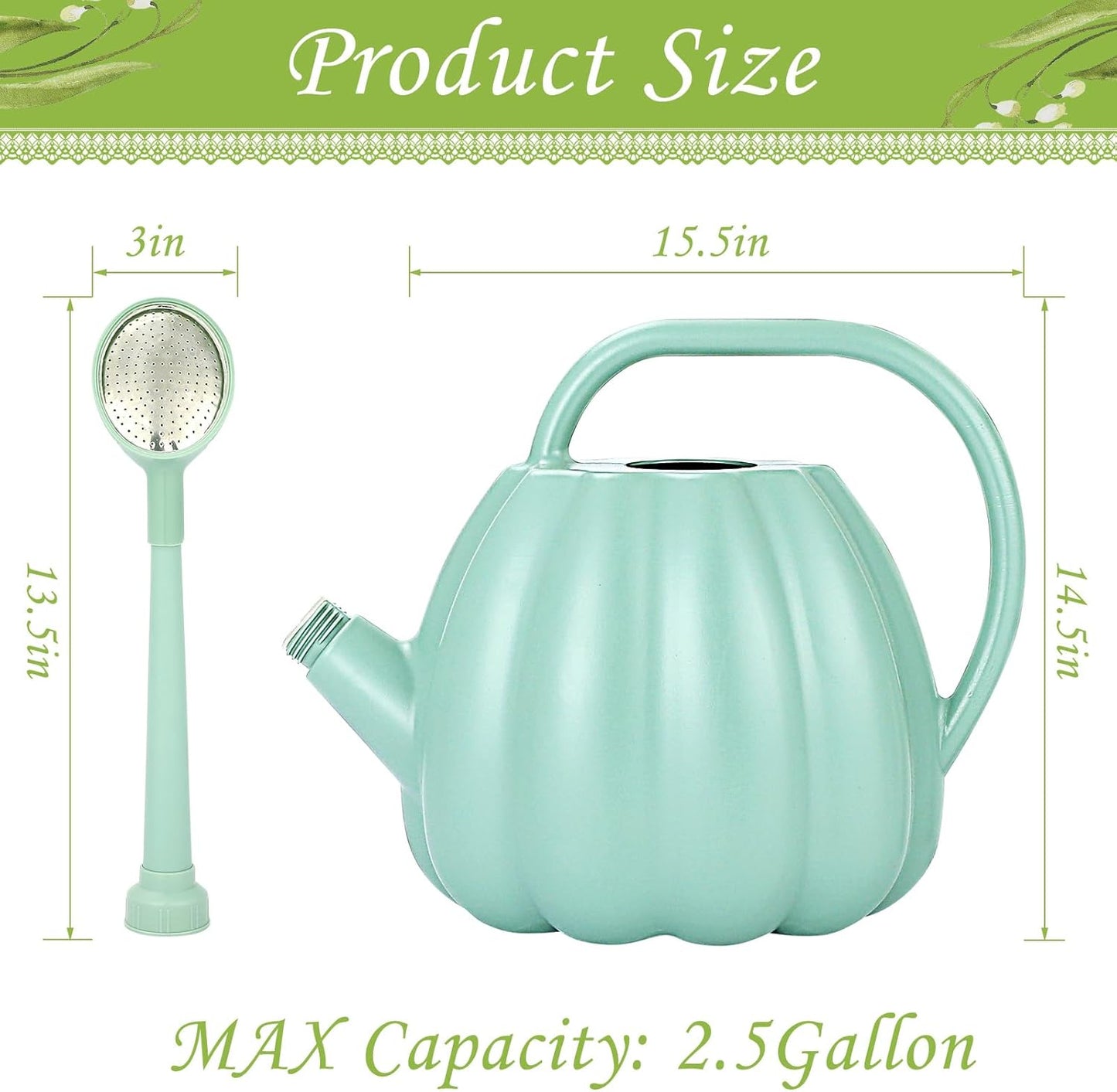 2.5 Gallon Watering Can for Outdoor Plants Bottle for Watering Indoor Outdoor Plants,Modern Plant Watering Can Large Long Spout with Sprinkler Head