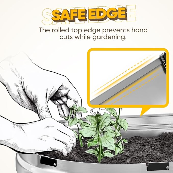 KING BIRD Raised Garden Bed Kit 2025 Upgraded Quick-Setup Galvanized Planter Garden Box Outdoor for Gardening, Vegetables, Flowers, 94x36x12 in, Silver