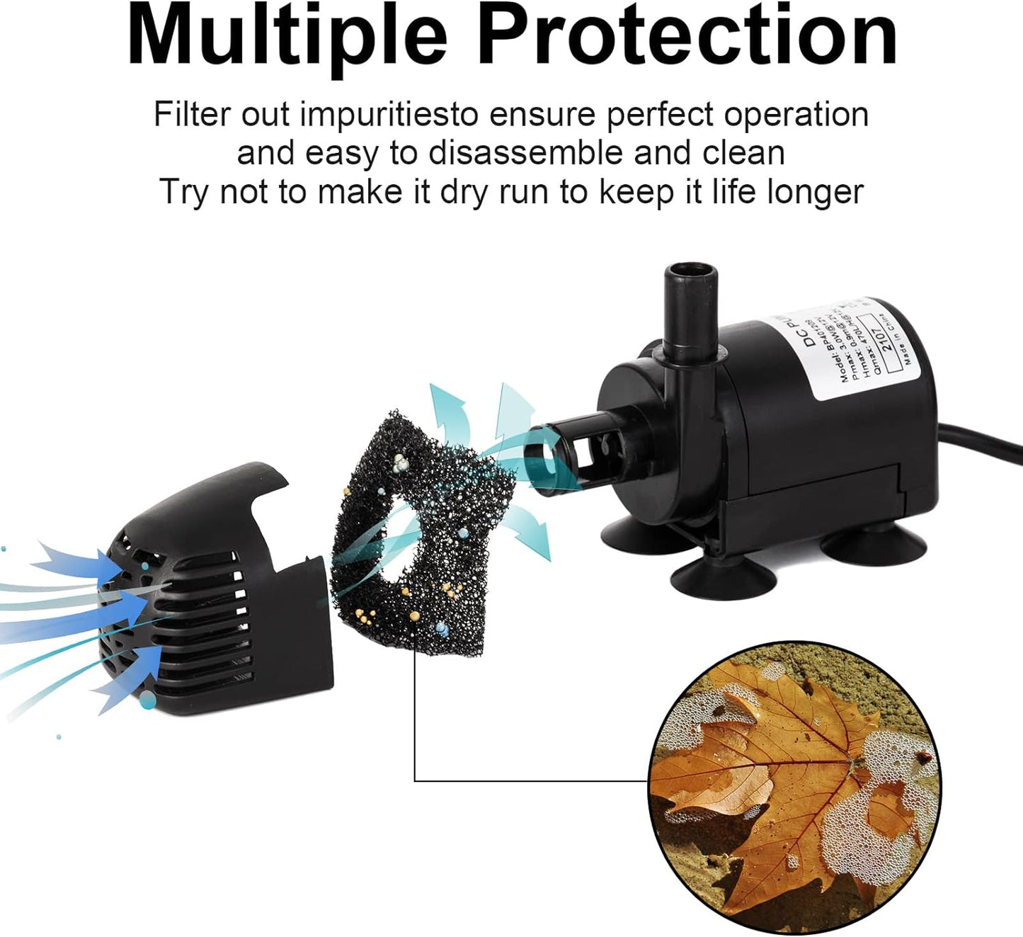 ECO-WORTHY Solar Fountain Water Pump Kit 25 W, 410GPH Submersible Powered Pump and 25 Watt Solar Panel for Sun Powered Fountain, Fish Pond, Pond Aeration, Hydroponics, Garden Decoration, Aquaculture