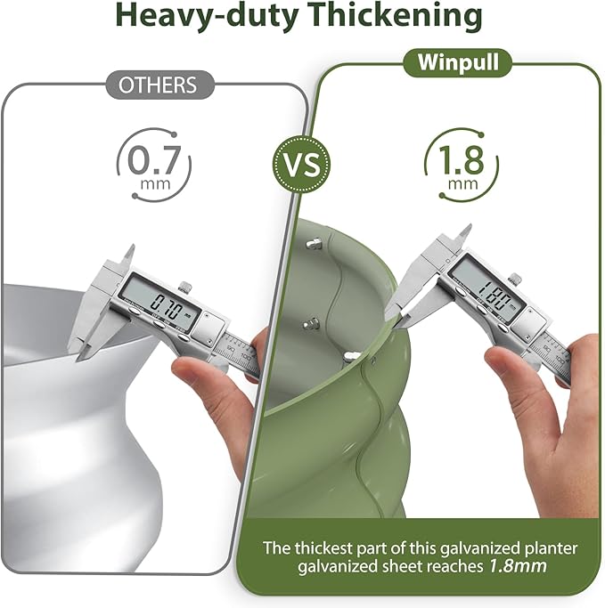 Raised Garden Bed Kit, 4x2x1 ft Galvanized Planter Box Outdoor with Safety Edging, Large Metal Raised Beds for Gardening Vegetables Flower Herb (Avocado Green)