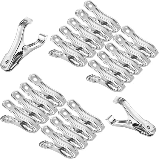 20 Pcs 2inches Gardening Clips for Netting, Greenhouse Clamps Made of Stainless Steel, Have a Strong Grip of Metal Clips, For 3/8'', 1/2'', 3/4'' Garden Hoops or Greenhouse Frame