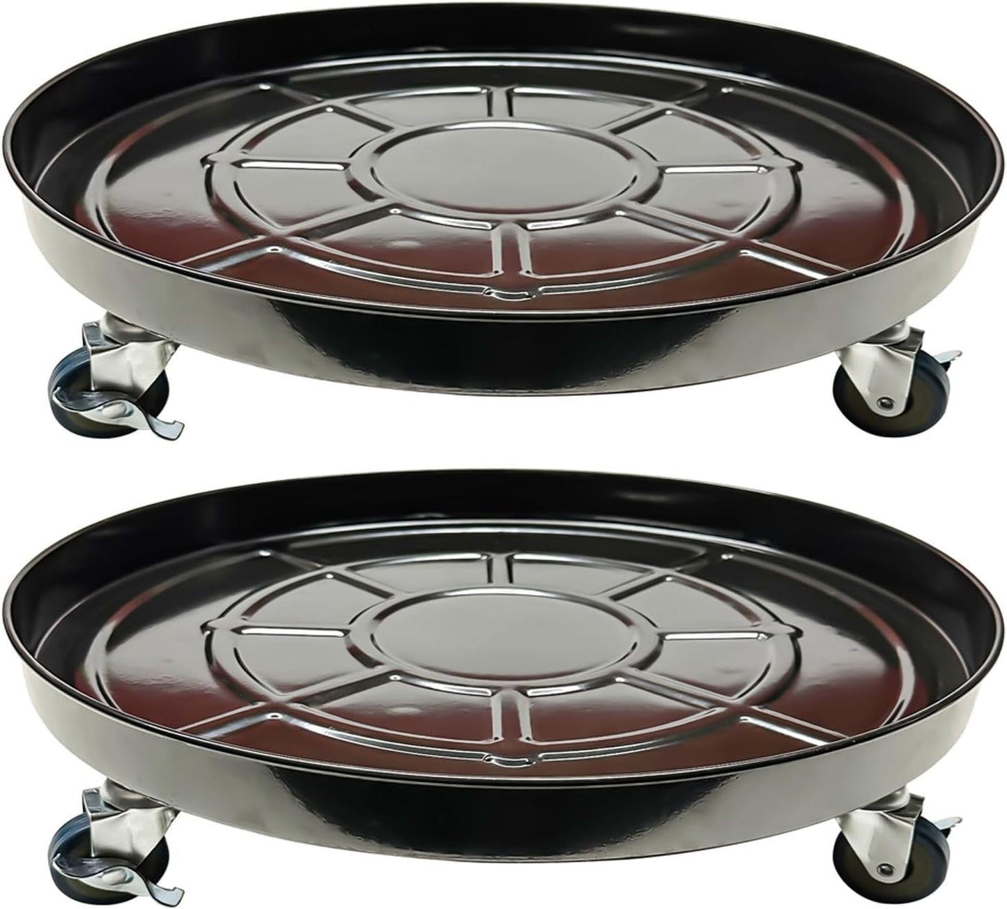Choclaif Plant Caddy with Wheels, 2 Pack Black Heavy Duty Plant Stand with Universal Wheels, Round Pot Trolley for Indoor Outdoor (20)