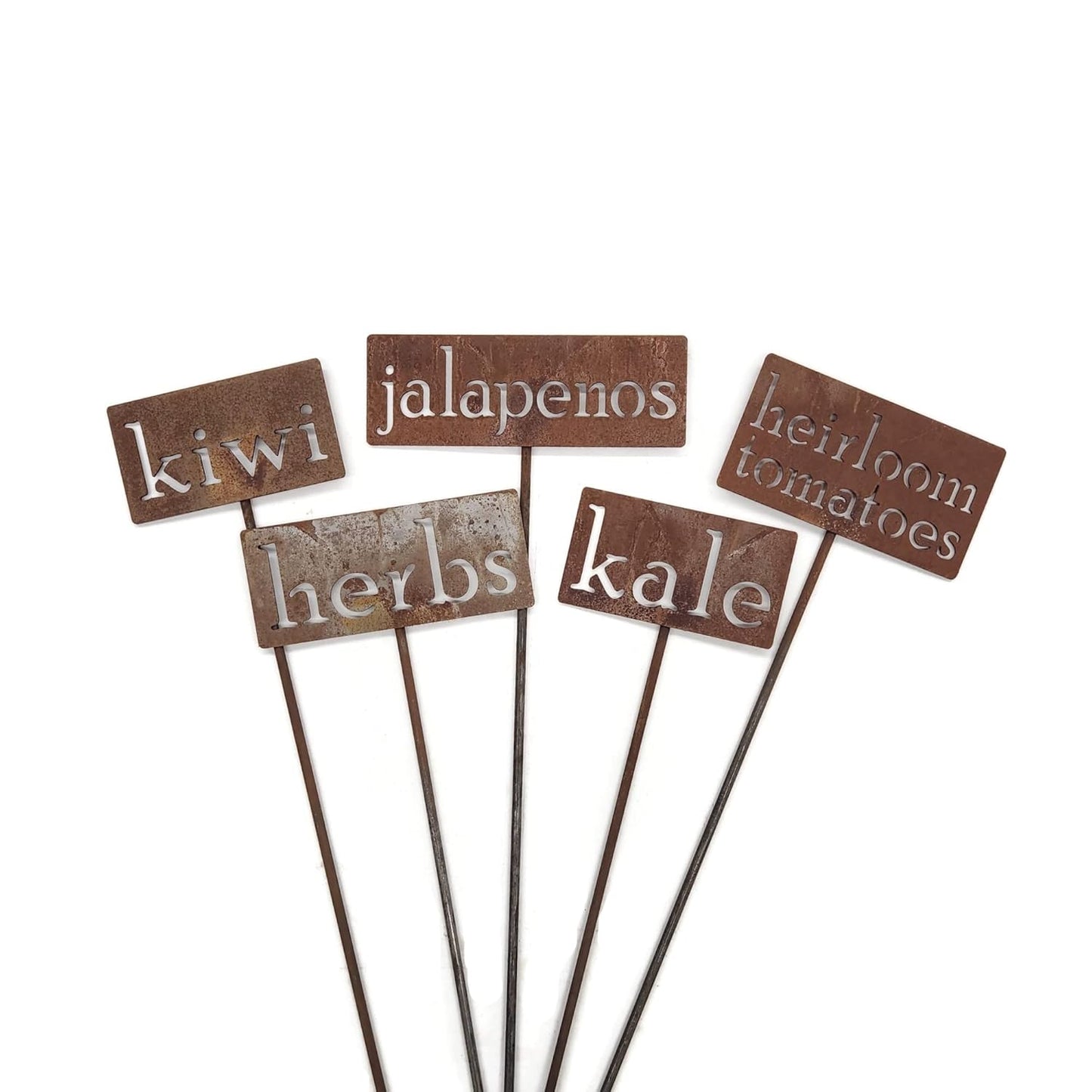 Classic Metal Garden Markers 19 Inches Tall (herbs, Naturally Rusted)