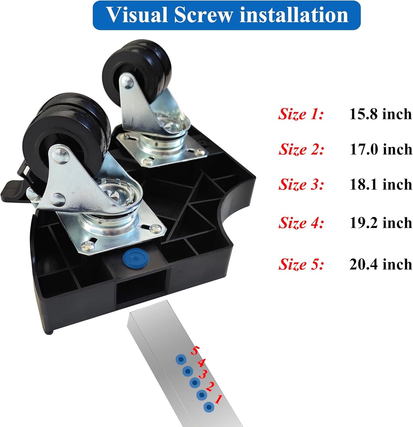 15-20 Inch Plant Caddy with Wheels Outdoor Indoor, Large Rolling Plant Stand for 600lb Heavy Duty Flower Pots, Round Plant Rollers Lockable Potted Planter Dolly, Black