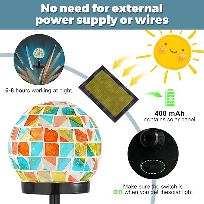 Enlarge Metal Plants Tequila Rustic Sculpture, Outdoor Patio Yard, Home Decor Hand Painted Agave Garden Statue, Outdoor Lawn Ornaments Yard Stakes for Mom Gift (1 Solar Blue)