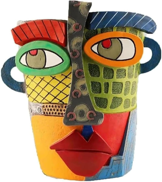 Picasso Pot, Face Planters, Plant Pots Sanxingdui Style, Abstract Head Planter, Handcrafted Planter Resin - Cute and Funky(Modern)