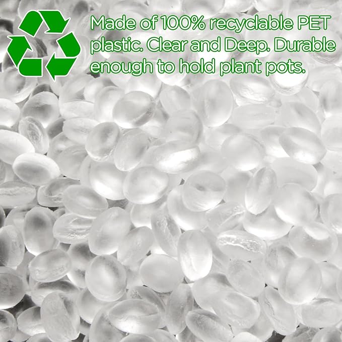 Hoolerry Plastic Plant Saucer Clear Deep Drip Tray Thickened Clear Plant Saucers Trays for Pots Deep Drip Trays for Home Garden Indoor and Outdoor Potted(15 Pcs,4, 6, 8 Inch)