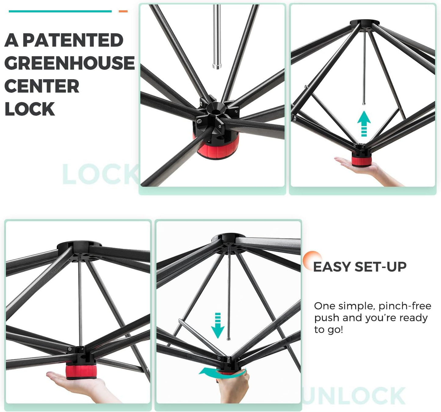 EAGLE PEAK Instant Pop-up Greenhouse, Indoor Outdoor Plant Gardening Green House, Roll-Up Zipper Doors and Side Windows, Walk in 12x8 ft, Green/Clear