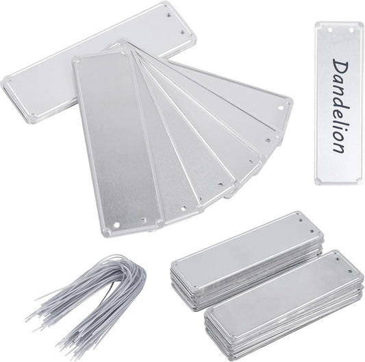 Metal Plant Labels, Aluminum Plant Tags, Aluminum Plant Label for Seedlings Garden Tree, Double Sided Write on Labels for Outdoor, Waterproof Metal Tags（50 Pcs）
