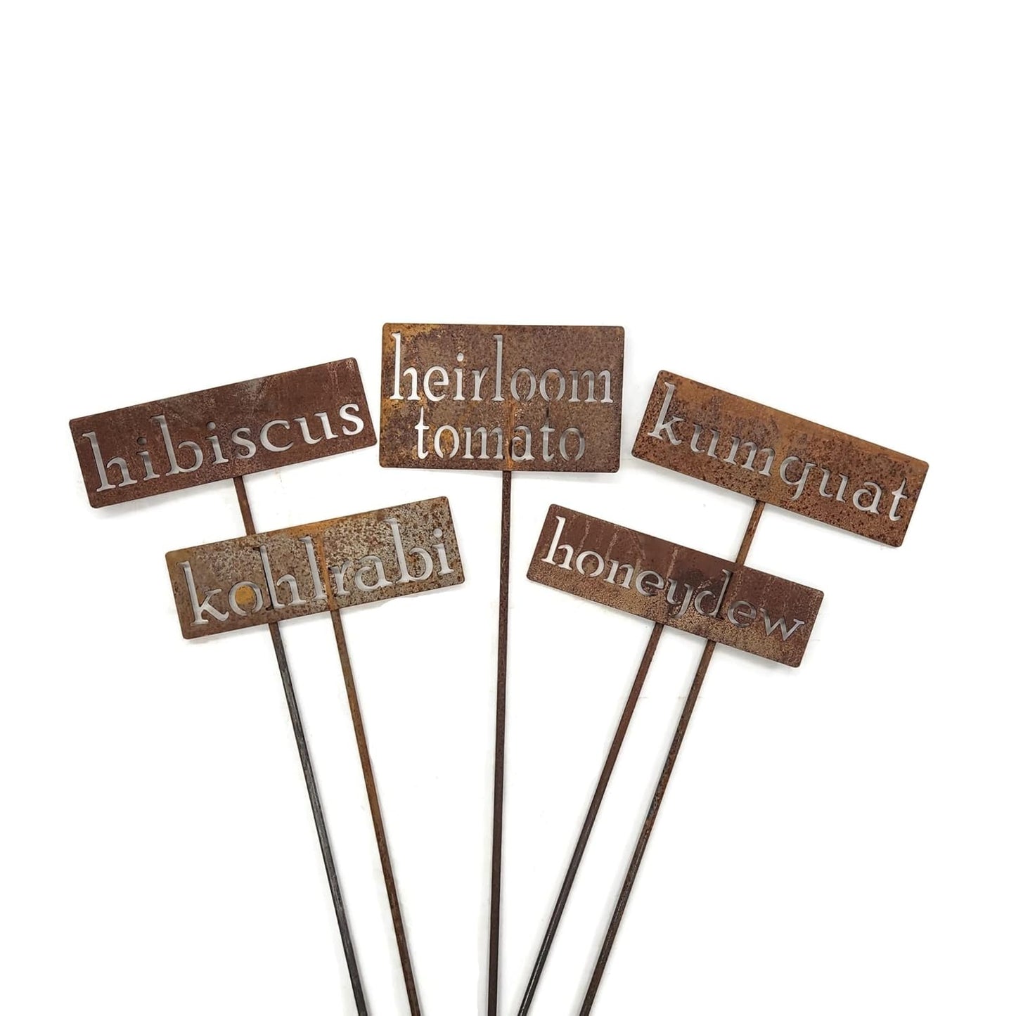 Classic Metal Garden Markers 19 Inches Tall (kale, Naturally Rusted)