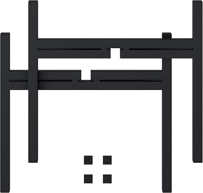 FaithLand Mid Century Plant Stand Indoor Outdoor (EXCLUDING 8" Plant Pot), Metal Planter Stand, Potted Plant Holder, Black, Hold Up to 8 Inch Planter - Upgraded Design