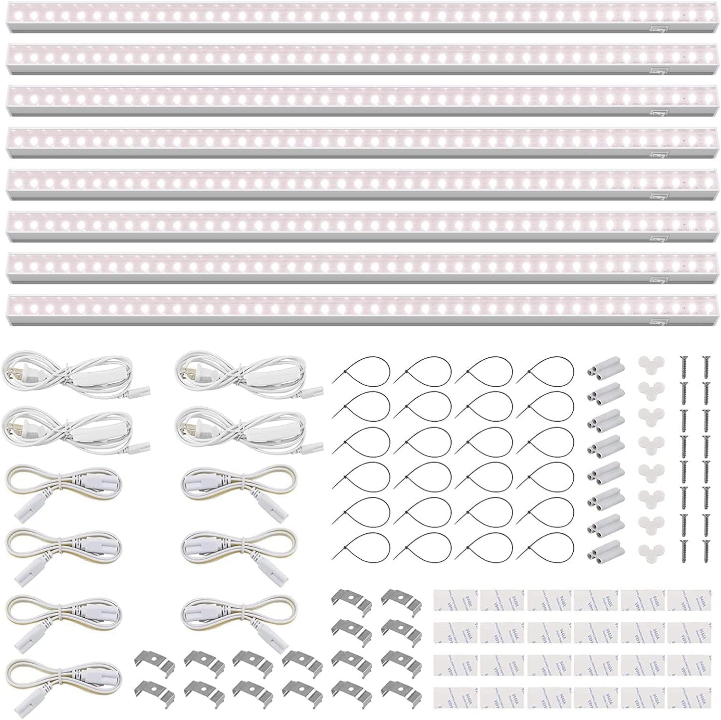 Barrina T5 Grow Lights for Indoor Plants, Full Spectrum LED Grow Light, 2FT 80W (8 x 10W), Plant Lamp for Indoor Growing, Seed Starting, Pinkish White, 8-Pack