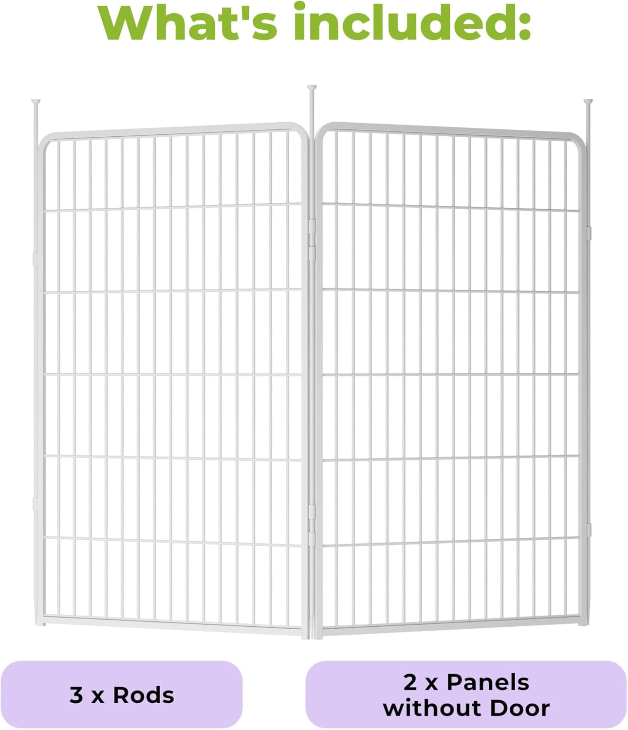 Doorless Garden Fence 45 in(H) x 4.5 ft(L) 2 Panels, Heavy Duty Metal Animal Barrier Fence, No Dig Fence for Dogs, Rabbit Fence for Garden, White