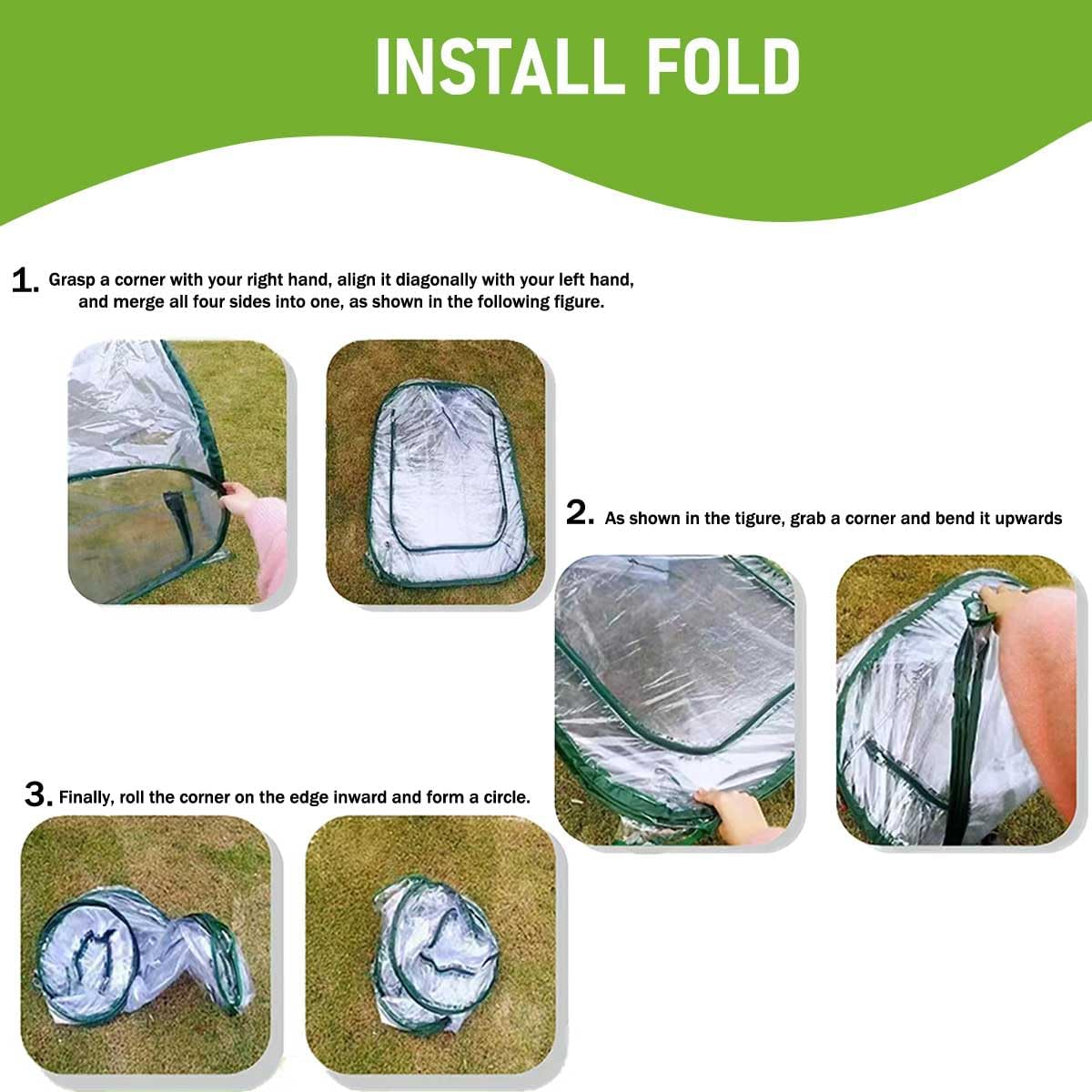 Plant Mini Greenhouse Pop Up Greenhouse Covers, Transparent Freeze Protection PVC Tent with Roll-up Zipper Entry Doors for Indoor and Outdoor Gardens Protecting Plant from Cold Frost (PVC, 39x39x39in)