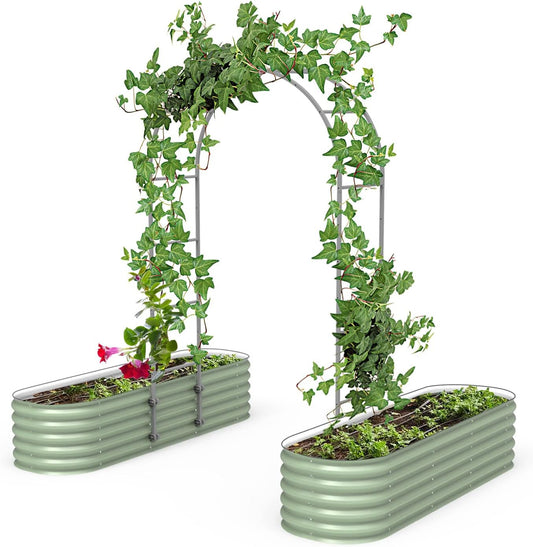 Vego Garden Modular Arched Trellis System Single Section 1.5' Long Trellis for Garden Bed 2.0’ x 3.5’(Kids Bed) and 3.5’ x 3.5’(4 in 1)