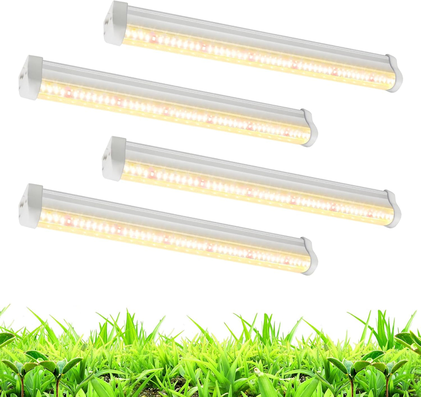 T5 Grow Lights 5000K Full Spectrum,1.4FT (4pcs x 10 Watts) Plant Growing Lamp,End-to-End Connectable Led Light Strips for Indoor Plants Succulents Flowers Growing