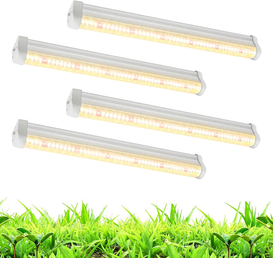 T5 Grow Lights 5000K Full Spectrum,1.4FT (4pcs x 10 Watts) Plant Growing Lamp,End-to-End Connectable Led Light Strips for Indoor Plants Succulents Flowers Growing