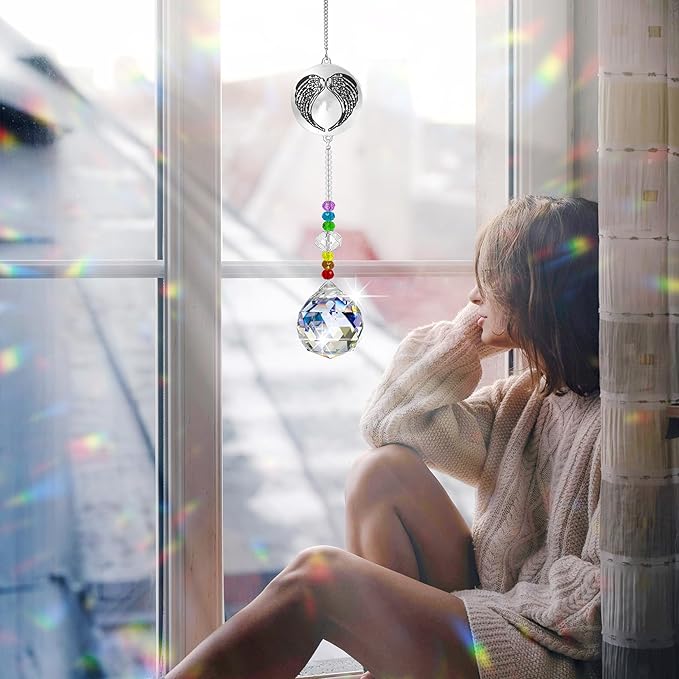 Memorial Gifts Crystal Suncatcher,Unique Sympathy Gifts for Loss of Loved One,Rainbow Maker Bereavement Gifts Box for Loss of Father Mom Dad Son Daughter Husband Brother Grandmother (Sister)