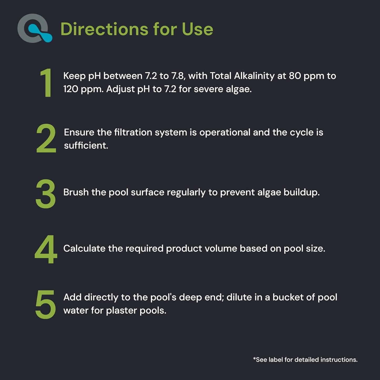 Copper Pool Algaecide for Swimming Pools - 128 oz - 90 Day Algaecide for Inground & Above Ground Pools, Helps Prevent & Remove Green, Mustard, Blue, Black Algae - AquaDoc