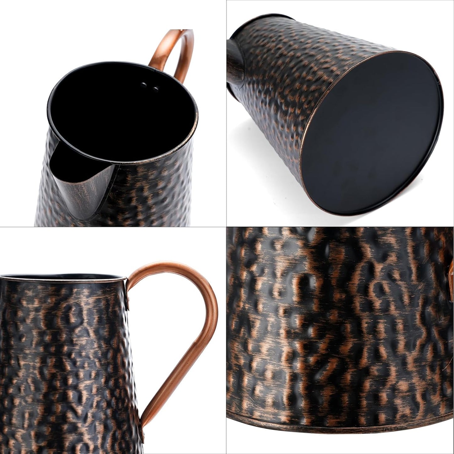 Copper Colored Metal Decorative Watering Can Metal Flower Milk Jug Vase Pitcher Holder for Indoor Outdoor Plants