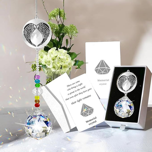 Memorial Gifts Crystal Suncatcher,Unique Sympathy Gifts for Loss of Loved One,Rainbow Maker Bereavement Gifts Box for Loss of Father Mom Dad Son Daughter Husband Brother Grandmother (Grandma)