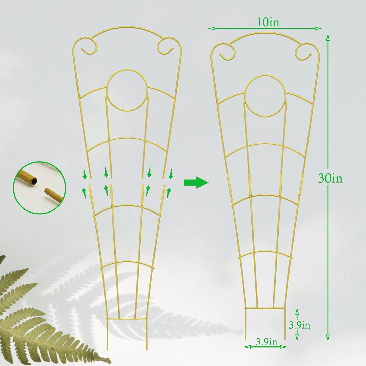 30 Inch Plant Trellis Indoor for Potted Plants 4 Pack Indoor Plant Trellis for Climbing Plants Stackable Houseplant Trellis Metal Garden Pot Trellis for Vine Ivy Support (4Pcs 30inch Gold)