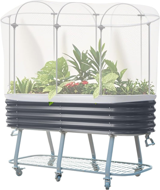 Vego garden Cover System for 2.0' x 6.0' Elevated Rolling Garden Bed-S Series