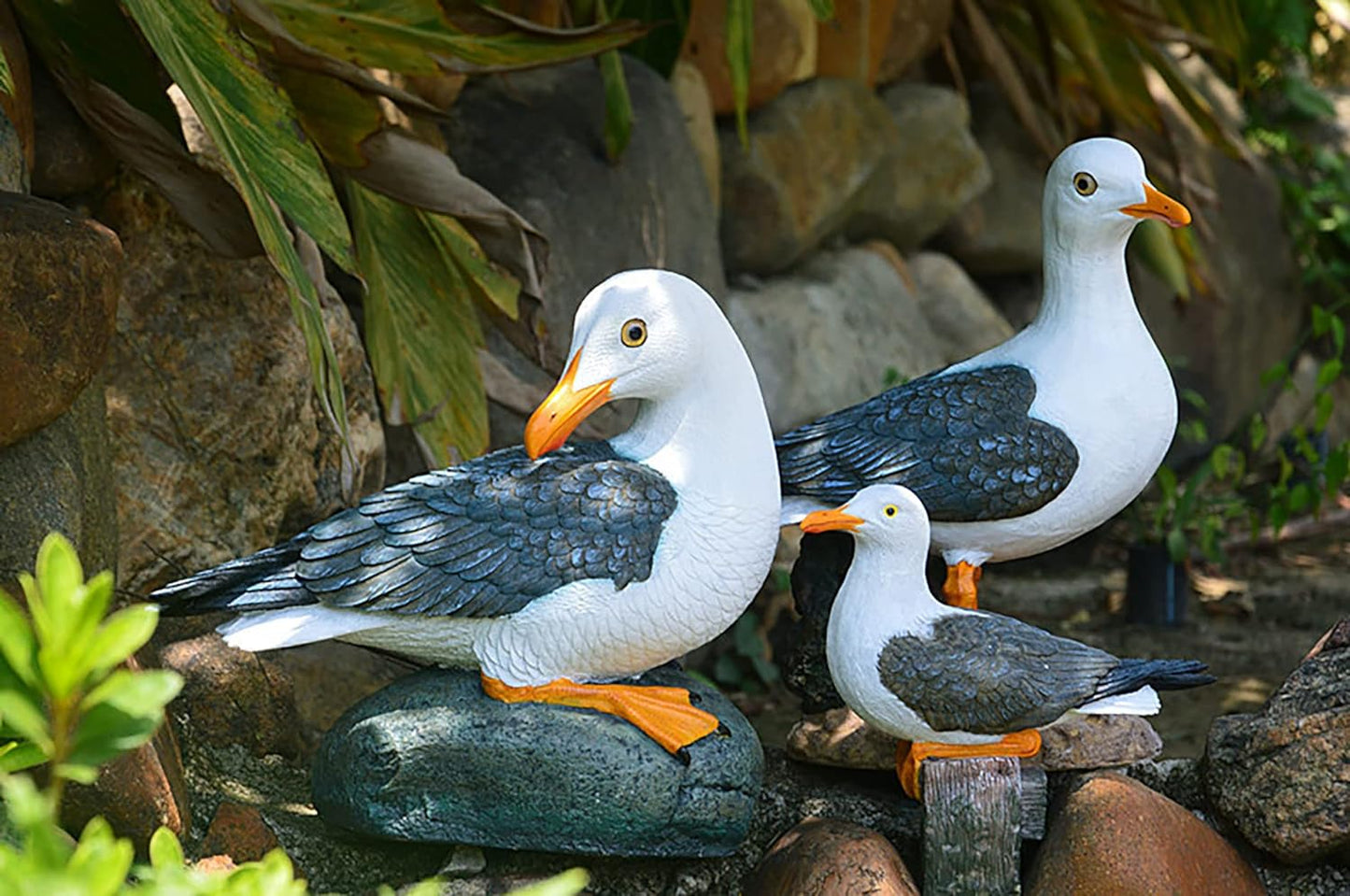 Coolboy Real Seagull Figurine - Garden Bird Statue, Decorations for Home & Outdoor Patio