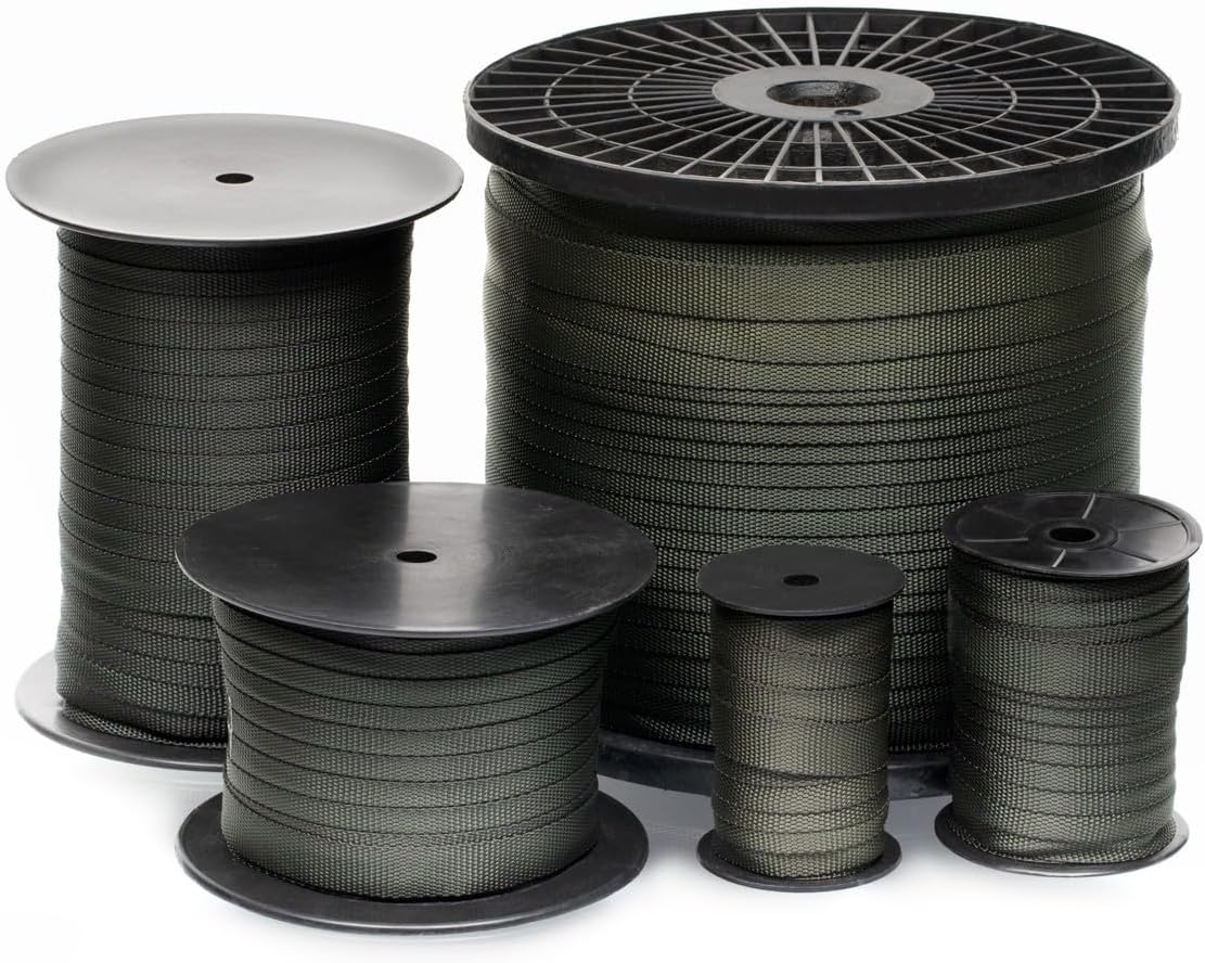 Tree Straps for Staking, Tree Ties for Plant Support, 3/4 Inch Width Guying Material Webbing Garden Strap for Outdoor Tree Straightening, 1500 Lbs Strength (Army Green) - 100 Feet