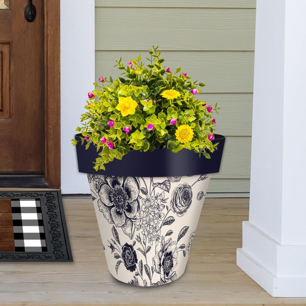 Briarwood Lane Woodcut Floral Large Planter