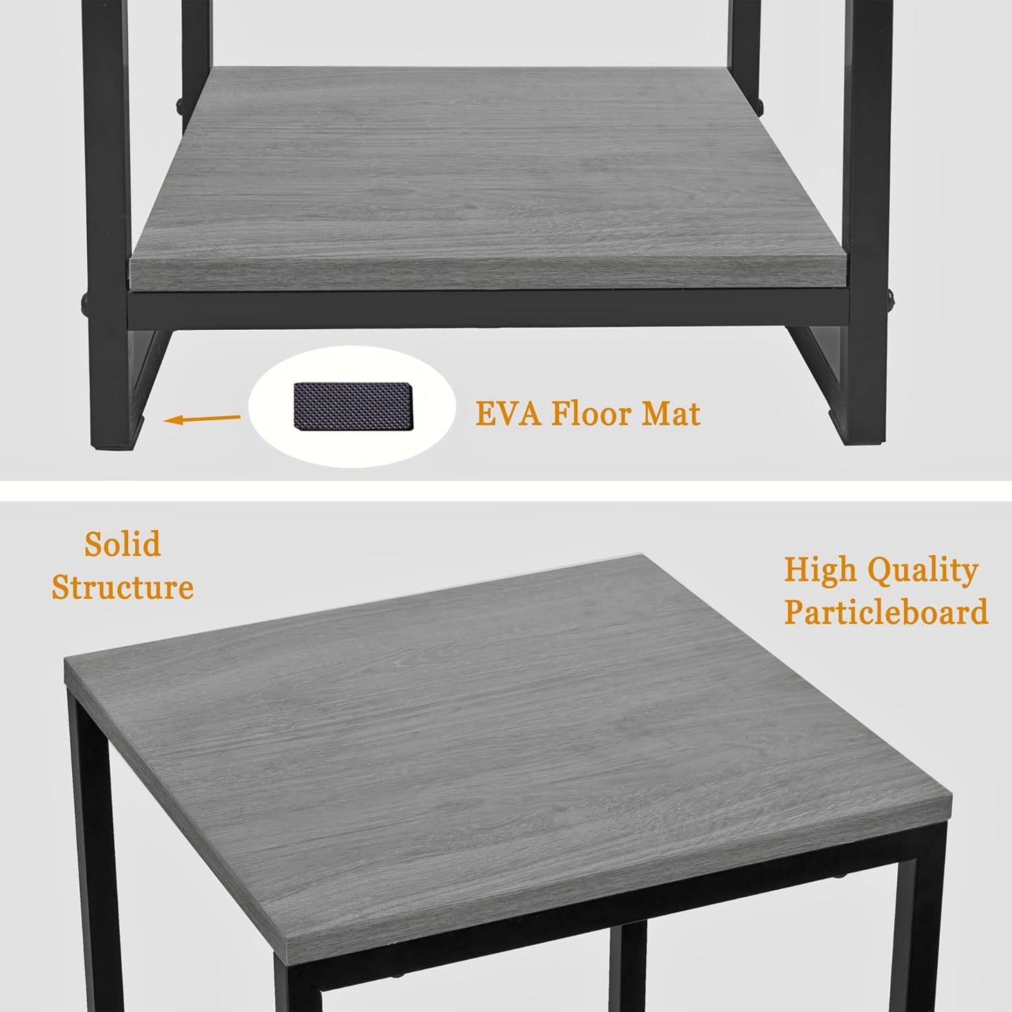 34" Tall Plant Stand Indoor, 2-Tier Modern Plant Shelf, Corner Flower Pot Holder Organizer for Living Room Balcony Patio Garden (Oak Grey)