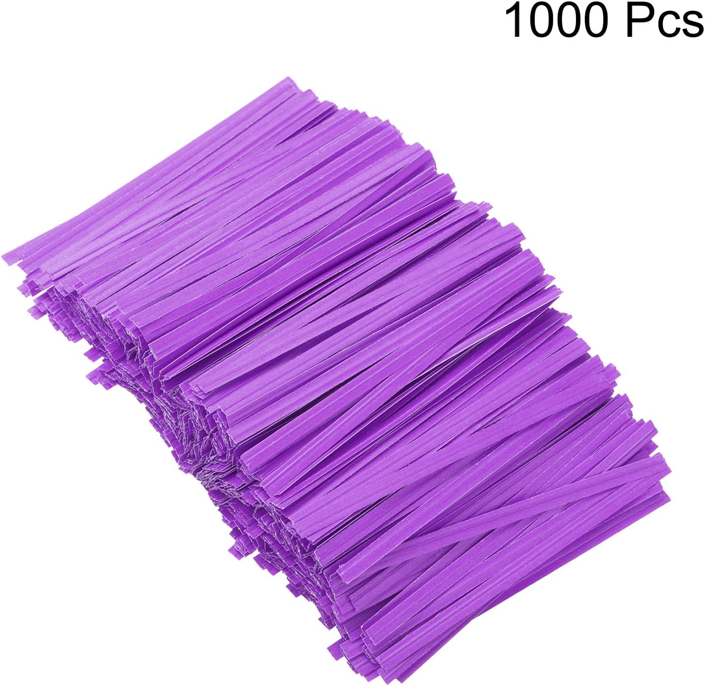 HARFINGTON 1000pcs Bag Twist Ties 3.5" Reusable Kraft Paper Twist Ties Wire Cable Ties for Party Bread Candy Cake, Purple