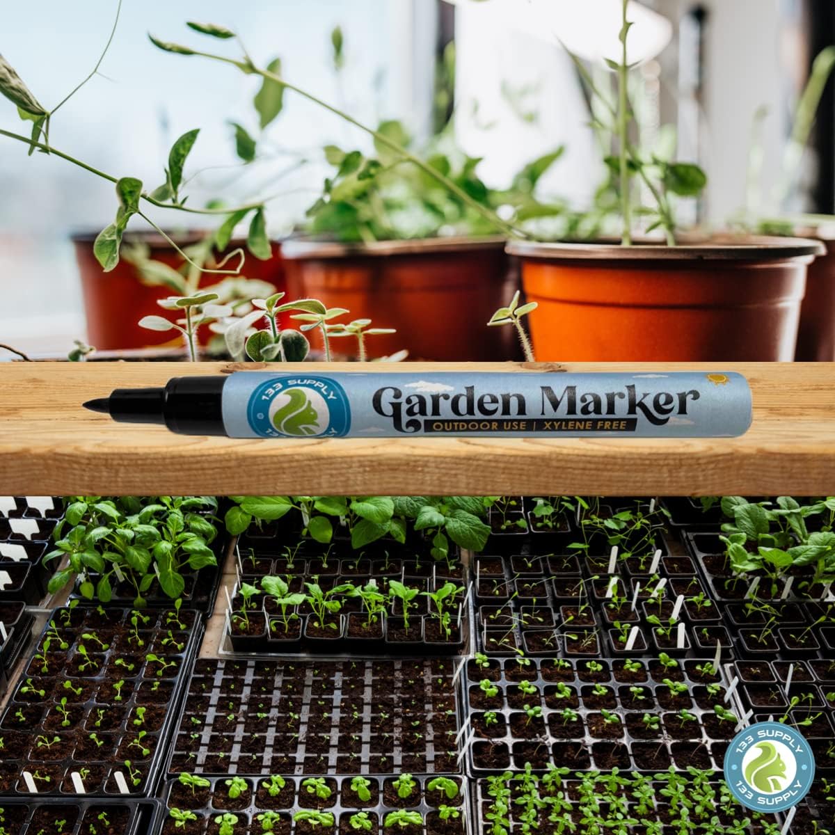 Permanent Black Markers - 4 Pack Garden Marker Pens (No Plant Tags) - 133 Supply