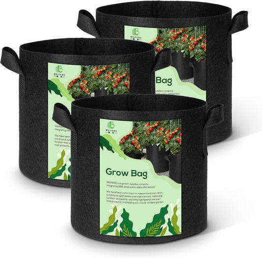 3-Pack 40 Gallon Grow Bags Large Pots for Plants Outdoor with Handles