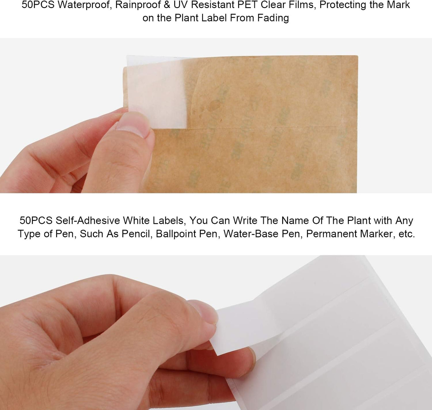 30PCS Copper Metal Plant Tags Plant Labels with 60Pcs Labels, Rainproof PET Film & Permanent Pen, 10" Weatherproof Banner Garden Markers, Marking Protection Seedling Signs Nursery Tags