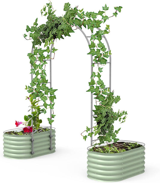 Vego Garden Modular 2.0' Long Arched Trellis System Section for 2.0‘ x 4.0', 10 in 1 Garden Bed