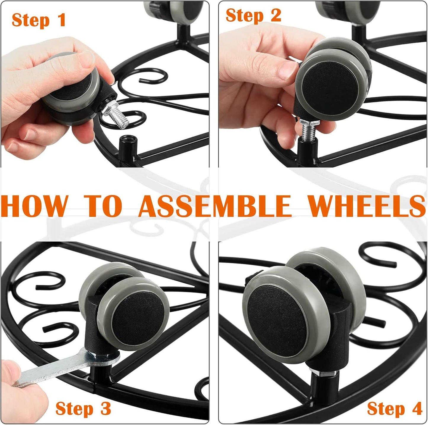 5 Pack Plant Caddy with Wheels Heavy Duty 13.5 Inches Metal Plant Stand with Wheels Plant Dolly Rolling Plant Stand Plant Roller with Casters for Indoor and Outdoor, Bronze