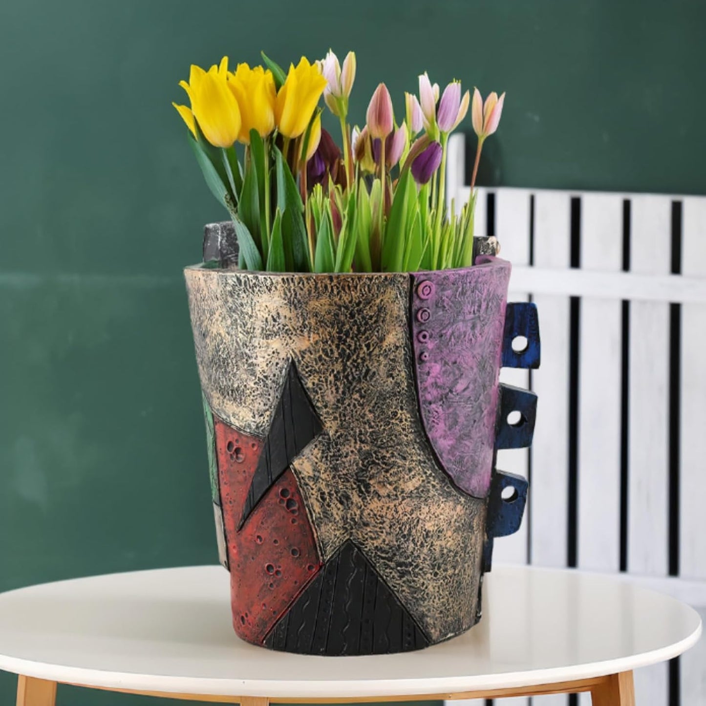 New Picassos Abstract Beauty Face Flower Pot, Colorful Abstract Head Plant Pots, Interesting Decorative Flower Resin Flower Pot, Unique Flower Pots for Home Art Decoration (multicolor-A01)