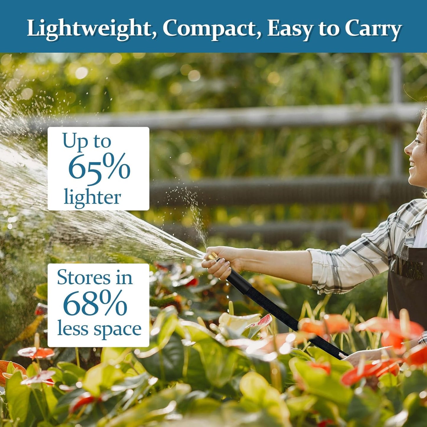 Garden Hose 100ft, Made of TPE(Not PVC), Ultra-Light & Flexible Water Hose with Solid Brass Fittings, Non-Shrinking, Easy to Storage, Drinking Water Safe Material, All-weather, Black, Newbox