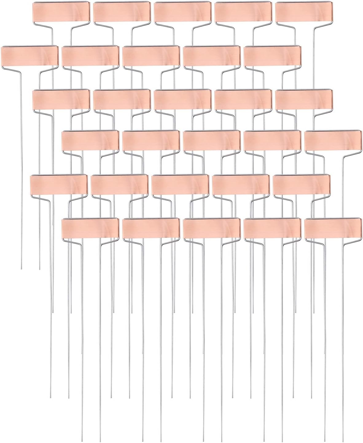 Foraineam 30 Pack 10 Inch High Copper Plate Metal Plant Labels Garden Stake Tags Reusable Planting Gardening Markers